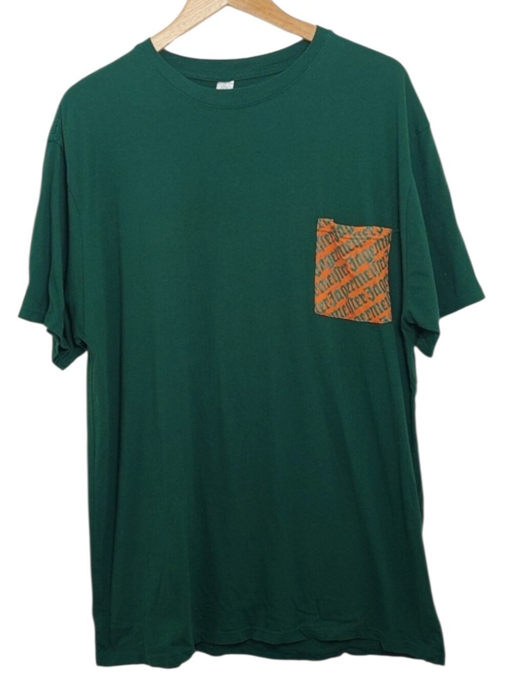 Jägermeister Forest Green Men's Size XXL Pocket T-Shirt Orange Accent